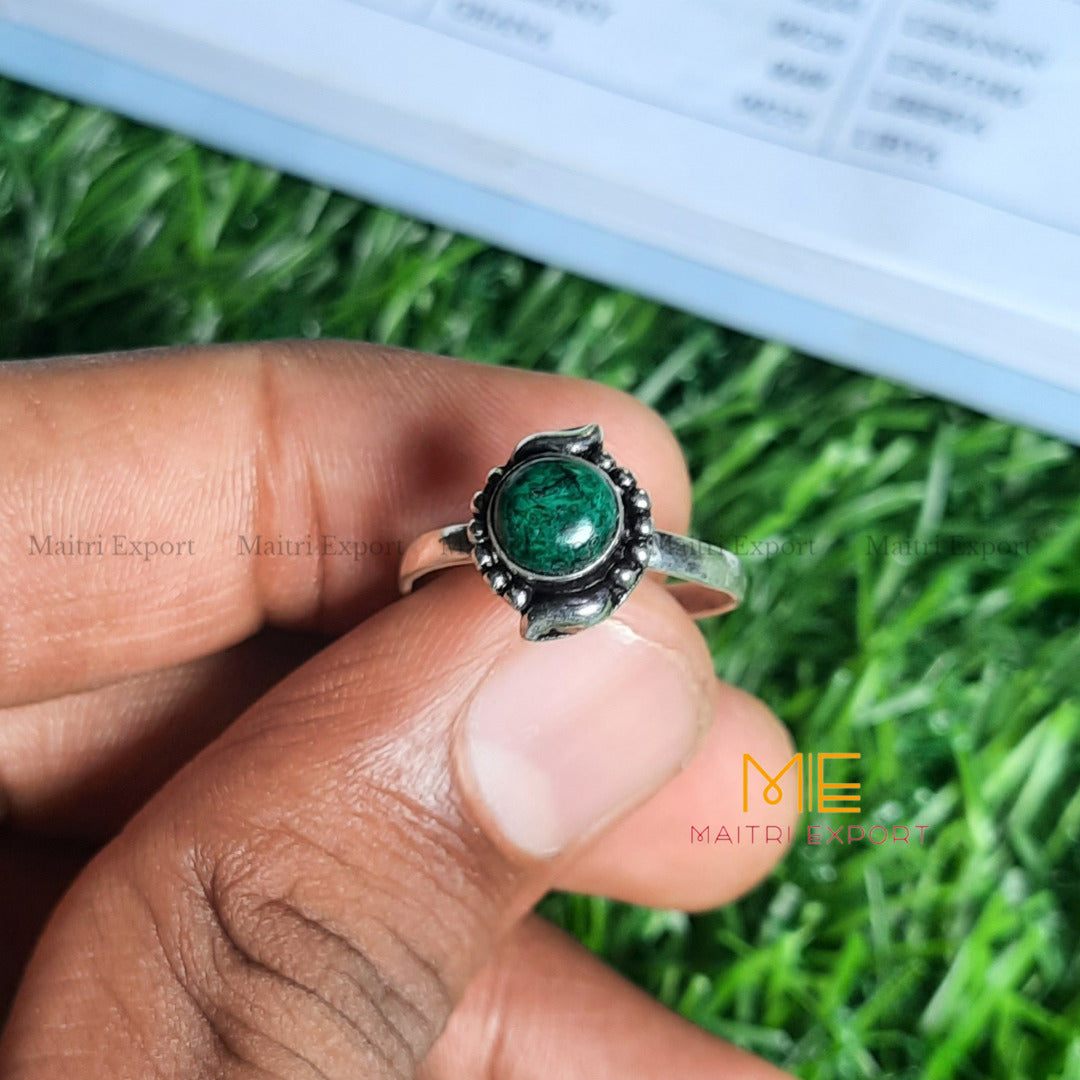 Natural Gemstone Crystal Adjustable Rings (1)-Malachite-Maitri Export | Crystals Store