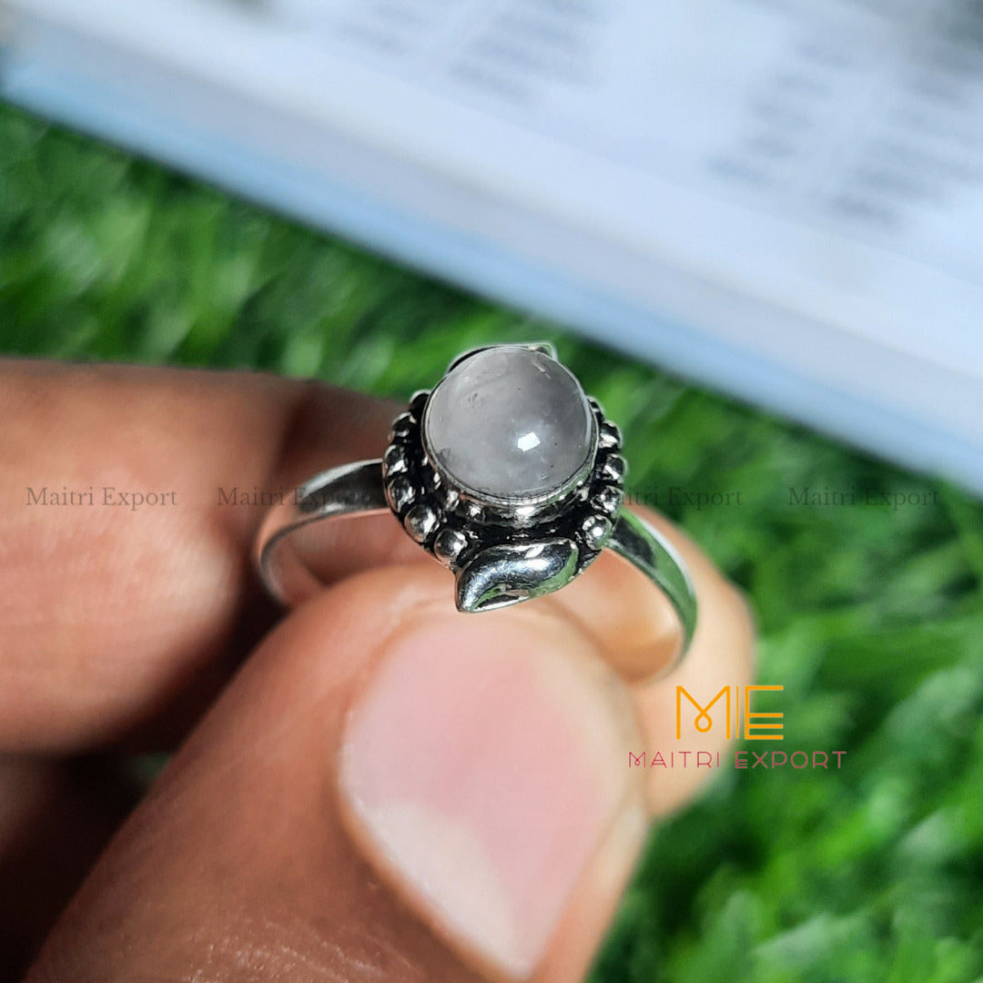 Natural Gemstone Crystal Adjustable Rings (1)-Rose Quartz-Maitri Export | Crystals Store