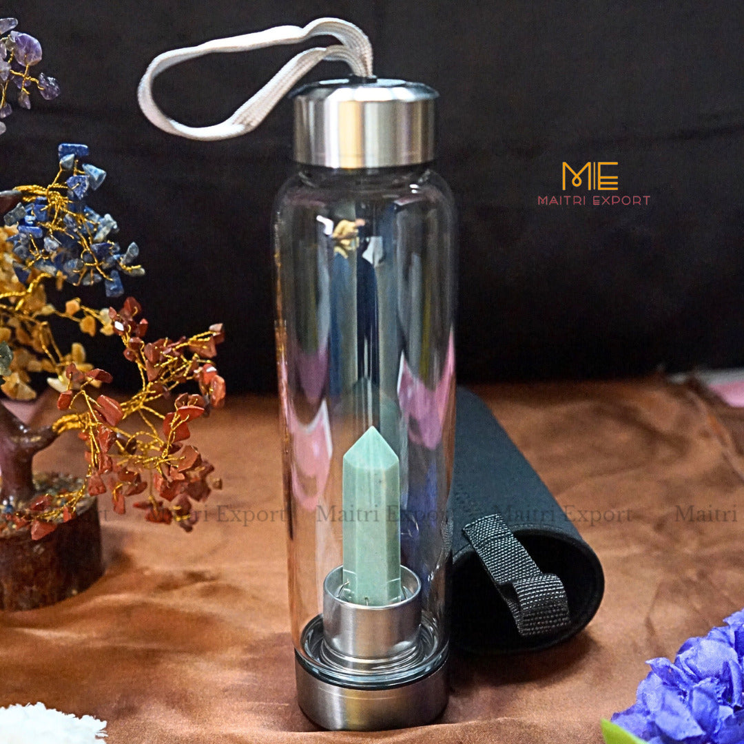 Natural Healing Stone Wand Crystal Infused Elixir Bottle-Green aventurine-Maitri Export | Crystals Store
