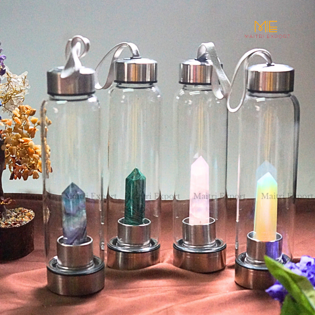 Natural Healing Stone Wand Crystal Infused Elixir Bottle-Maitri Export | Crystals Store