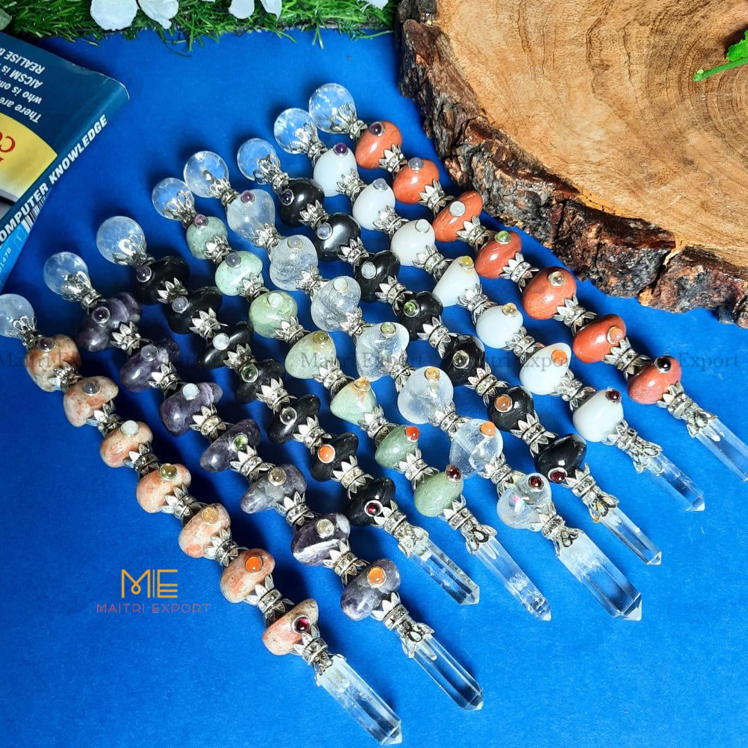 Natural stone tumble shaped stick wands-Maitri Export | Crystals Store
