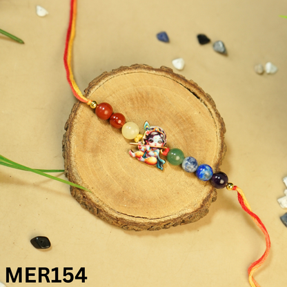 7 chakra stones with kids cartoon charms rakhi.-Krishna No.4 [MER154]-Maitri Export | Crystals Store