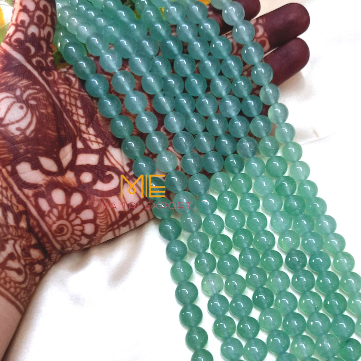 10mm round loose crystal beads strand / string-Green aventurine-Maitri Export | Crystals Store