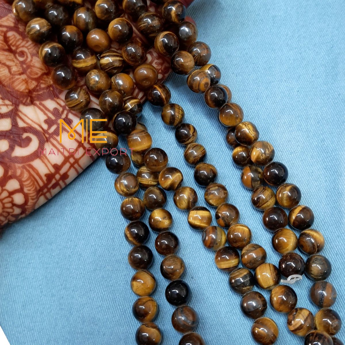 10mm round loose crystal beads strand / string-Tiger Eye-Maitri Export | Crystals Store