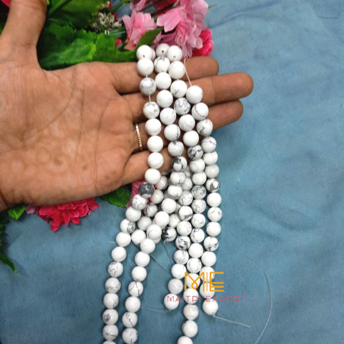 10mm round loose crystal beads strand / string-Howlite-Maitri Export | Crystals Store