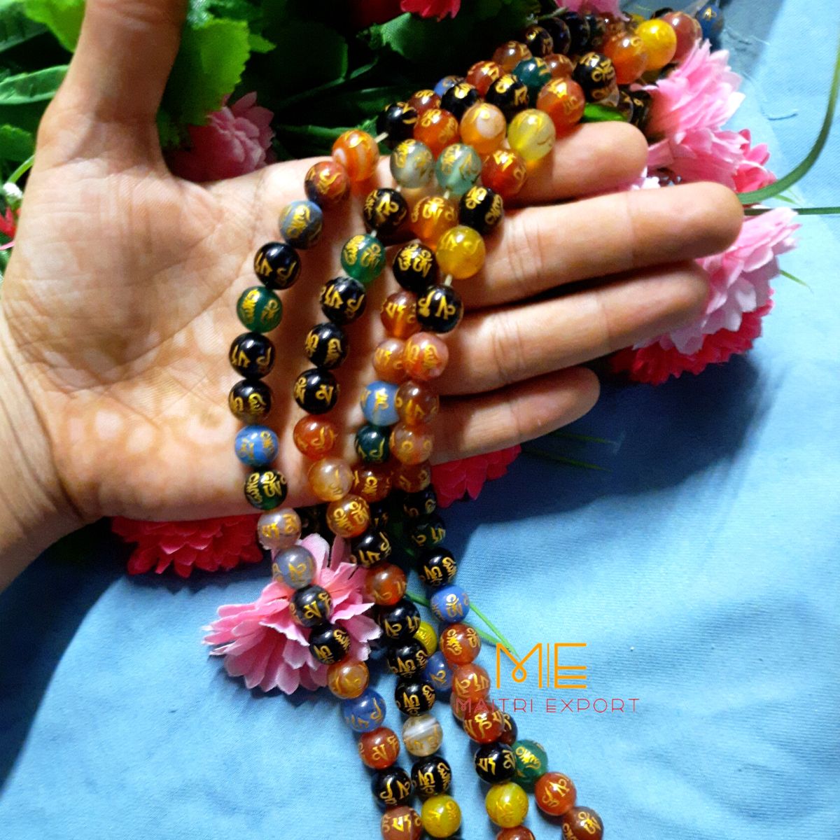 10mm round loose crystal beads strand / string-Om Mani Multi-Maitri Export | Crystals Store