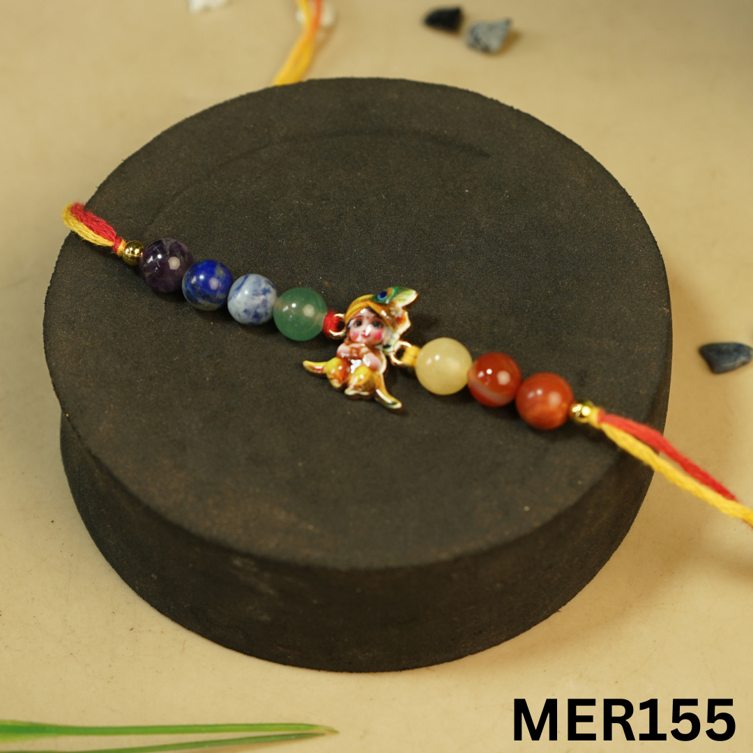 7 chakra stones with kids cartoon charms rakhi.-Krishna No.5 [MER155]-Maitri Export | Crystals Store