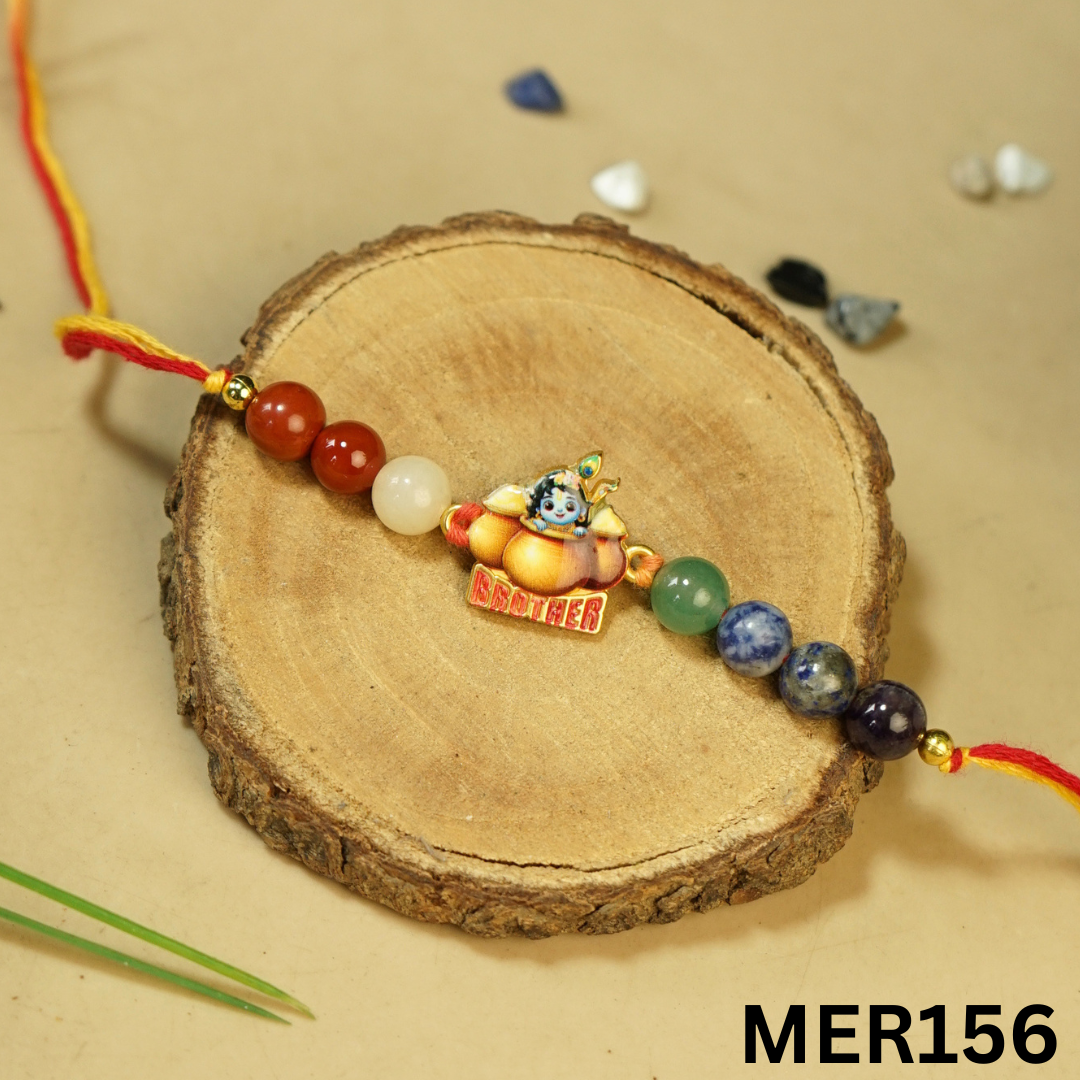 7 chakra stones with kids cartoon charms rakhi.-Krishna No.6 [MER156]-Maitri Export | Crystals Store