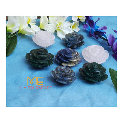 Natural crystal stone handcrafted flower shaped carving-Maitri Export | Crystals Store