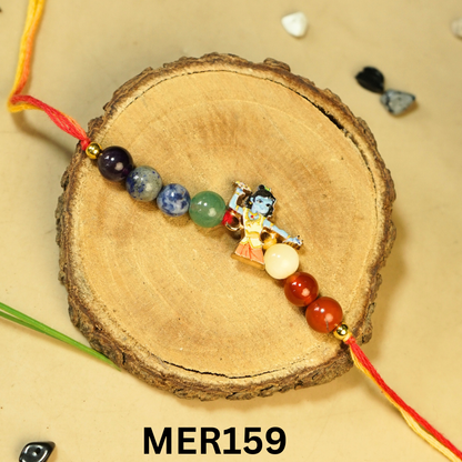 7 chakra stones with kids cartoon charms rakhi.-Krishna No.9 [MER159]-Maitri Export | Crystals Store