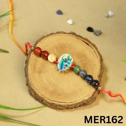 7 chakra stones with kids cartoon charms rakhi.-Peacock Feather No.2 [MER162]-Maitri Export | Crystals Store