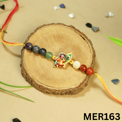 7 chakra stones with kids cartoon charms rakhi.-Peacock Feather No.3 [MER163]-Maitri Export | Crystals Store