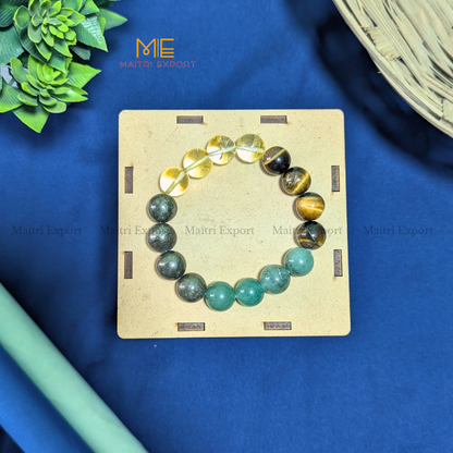 Natural Crystal Healing Stone 12mm Bracelet-Money Magnet-Maitri Export | Crystals Store