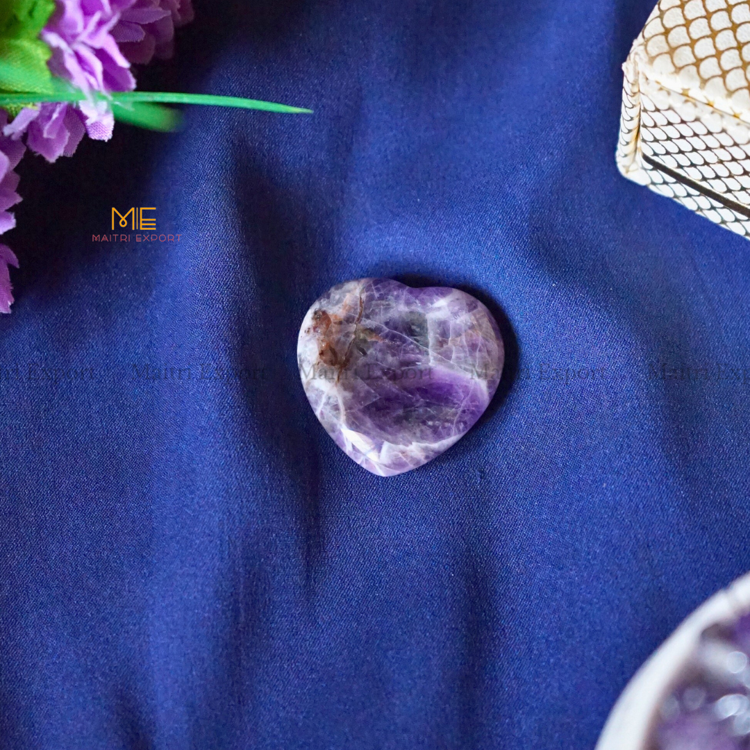 Natural Crystal Stone Heart Worry Stone-Maitri Export | Crystals Store