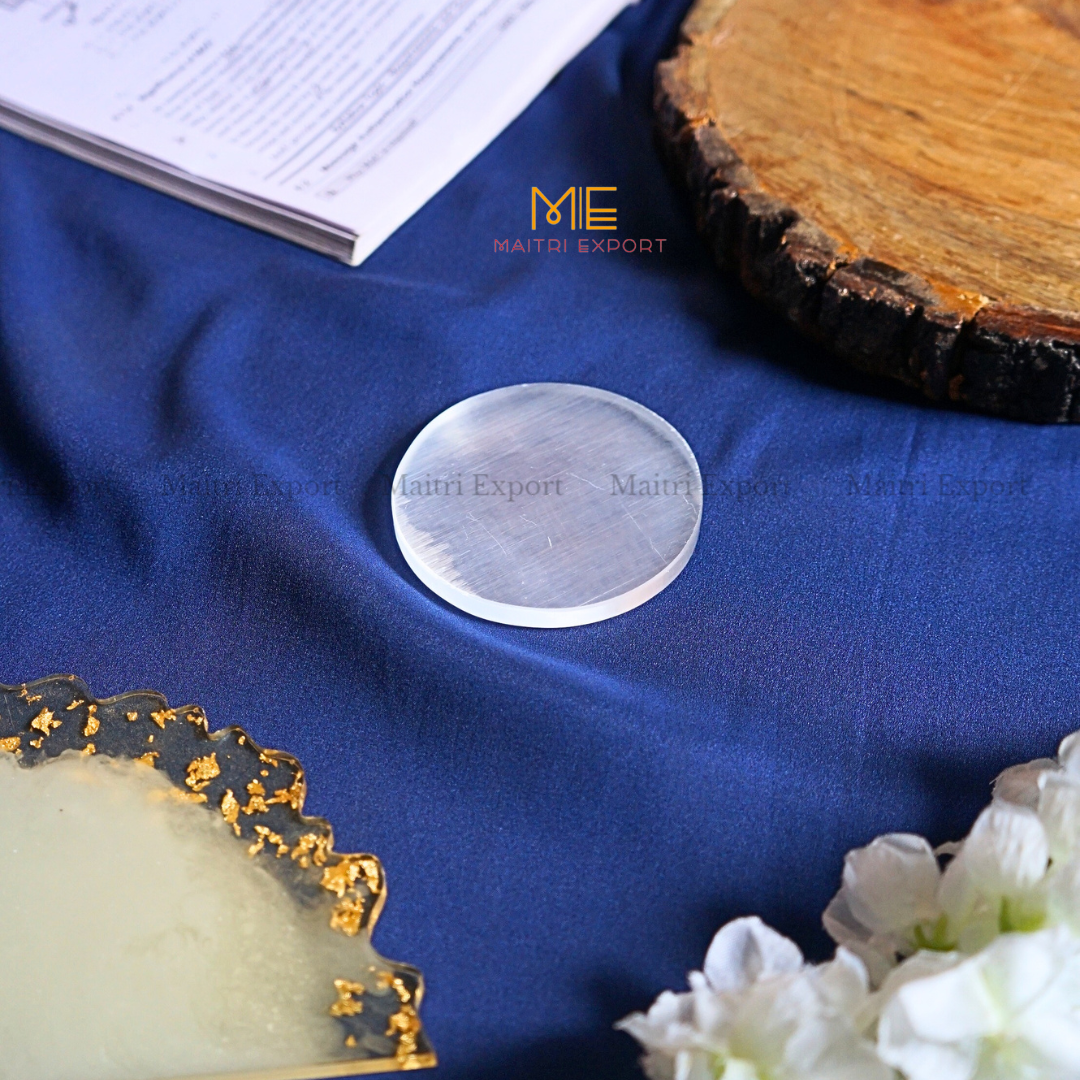 Natural selenite stone different shapes plain plate-Maitri Export | Crystals Store