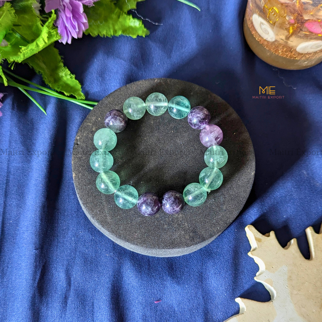 Natural Crystal Healing Stone 12mm Bracelet-Maitri Export | Crystals Store