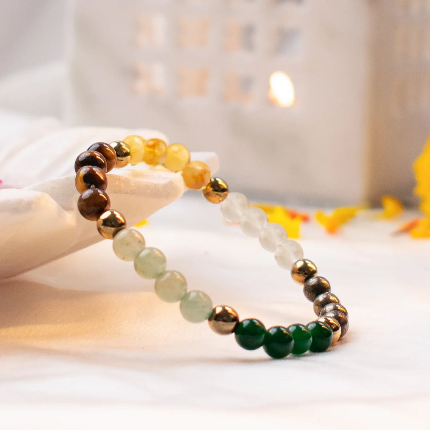 6mm round bead Stretchable crystal bracelets-Dhanyog-Maitri Export | Crystals Store