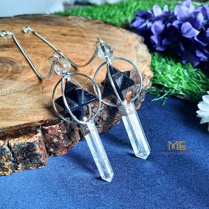 Natural Healing Crystal Stone Merkaba Star with Clear Quartz Pencil Pendulum-Maitri Export | Crystals Store