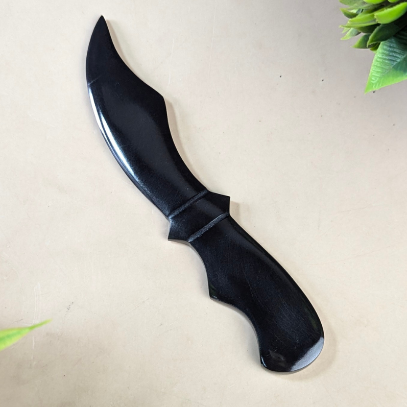 Selenite / black / opalite 6 Inch Knife-Black-11-Maitri Export | Crystals Store