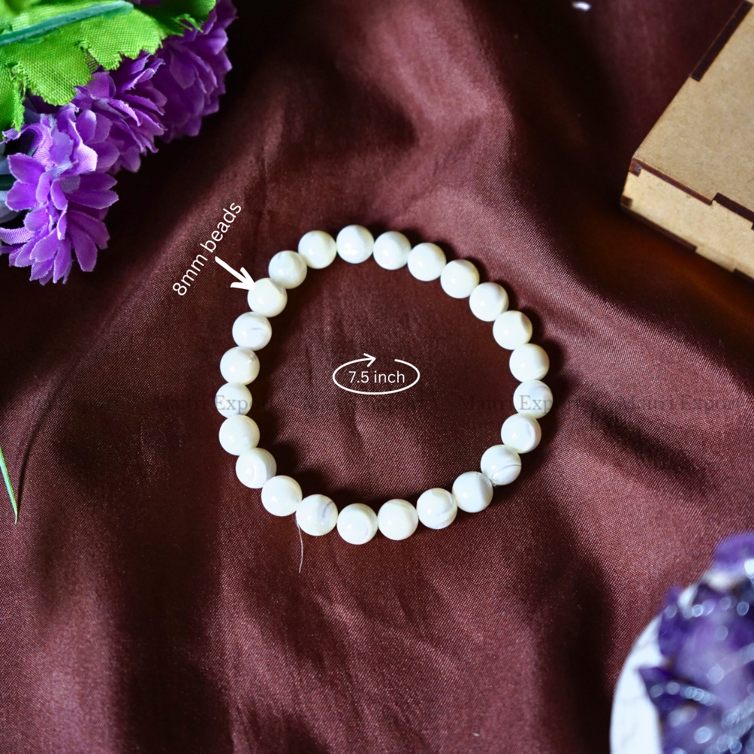 Mother Of Pearl 8mm Natural Crystal Healing Bracelet-Maitri Export | Crystals Store
