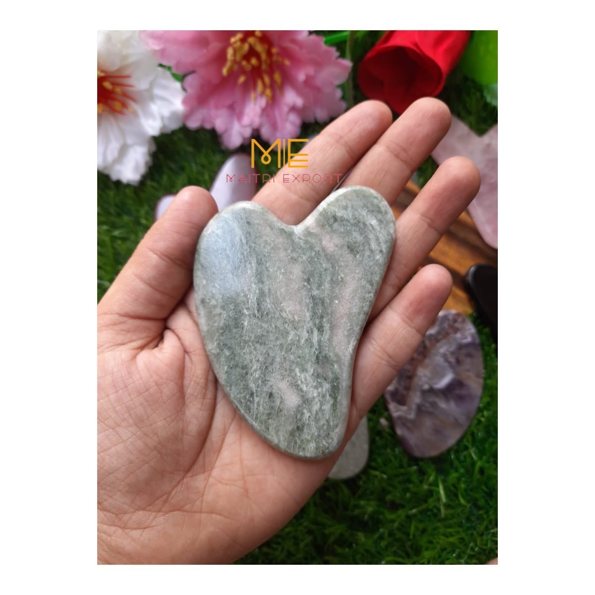 natural crystal stones guasha massager for facial massage-Tree agate-Maitri Export | Crystals Store