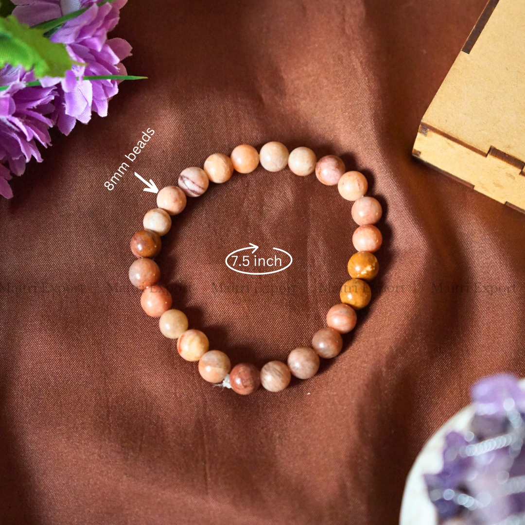 Sunstone 8mm Natural Crystal Healing Bracelet-Maitri Export | Crystals Store