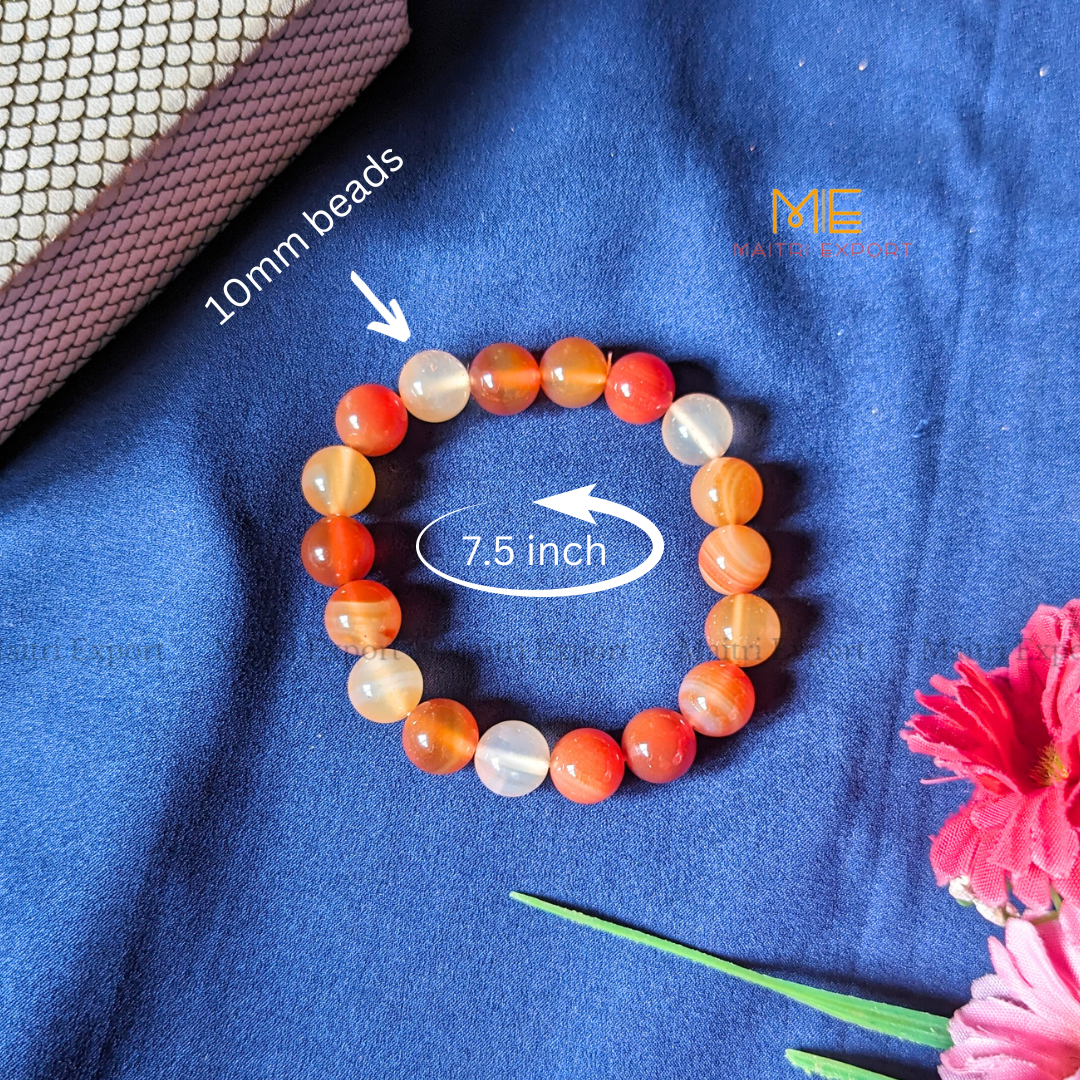 Red Carnelian Natural Crystal Healing Bracelet-Maitri Export | Crystals Store