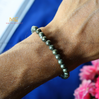 Pyrite Natural Crystal Healing Bracelet-Maitri Export | Crystals Store