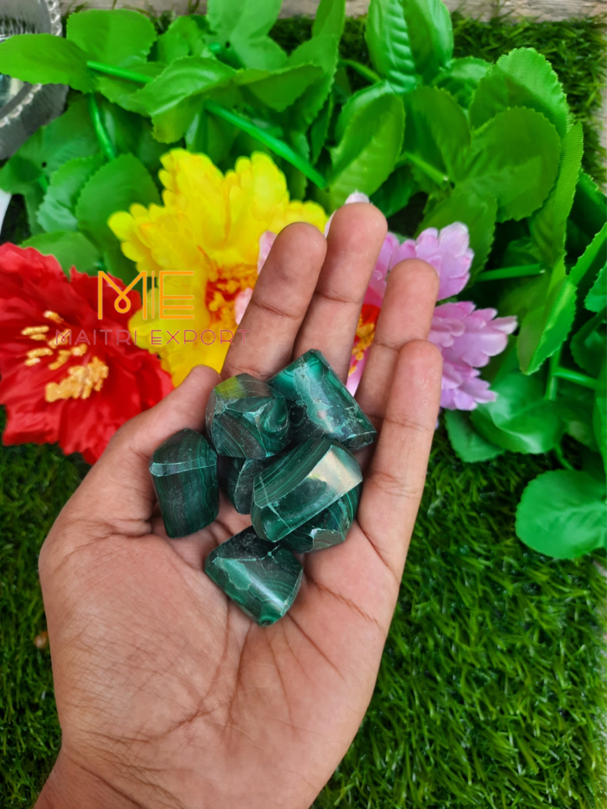 Malachite Natural Crystal Healing Stone Tumble / Pocket Stone-Maitri Export | Crystals Store