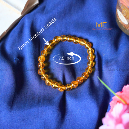 8mm faceted round beads stretchable bracelet.-Maitri Export | Crystals Store