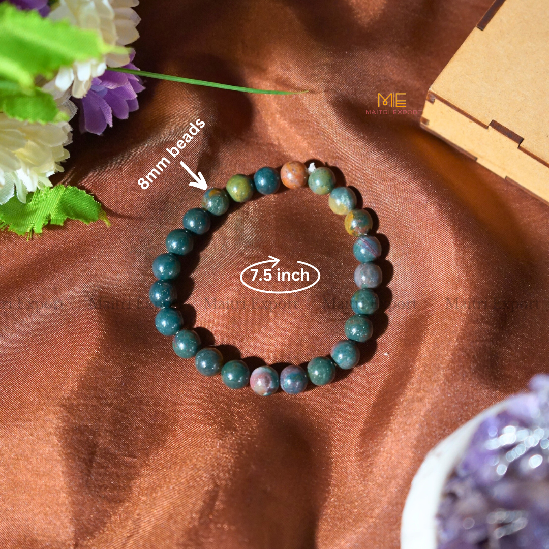 Bloodstone 8mm Natural Crystal Healing Bracelet-Maitri Export | Crystals Store