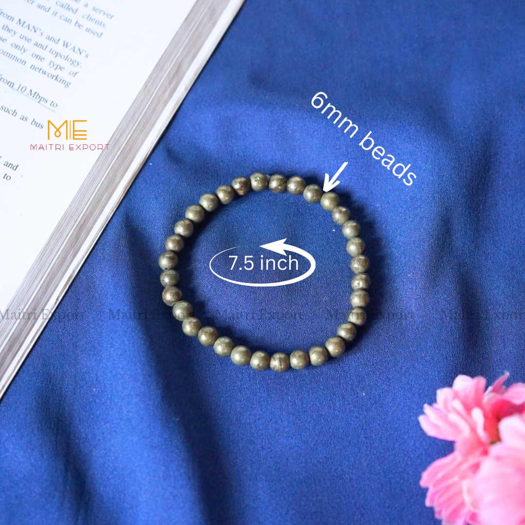 Pyrite Natural Crystal Healing Bracelet-Maitri Export | Crystals Store