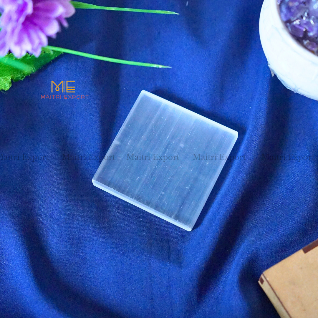 Natural selenite stone different shapes plain plate-Maitri Export | Crystals Store
