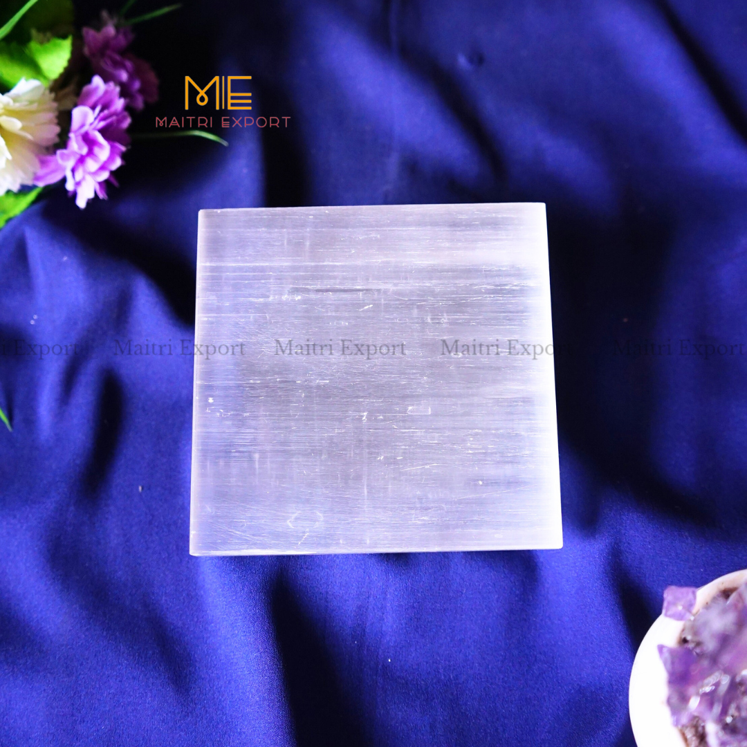 Natural selenite stone different shapes plain plate-Maitri Export | Crystals Store