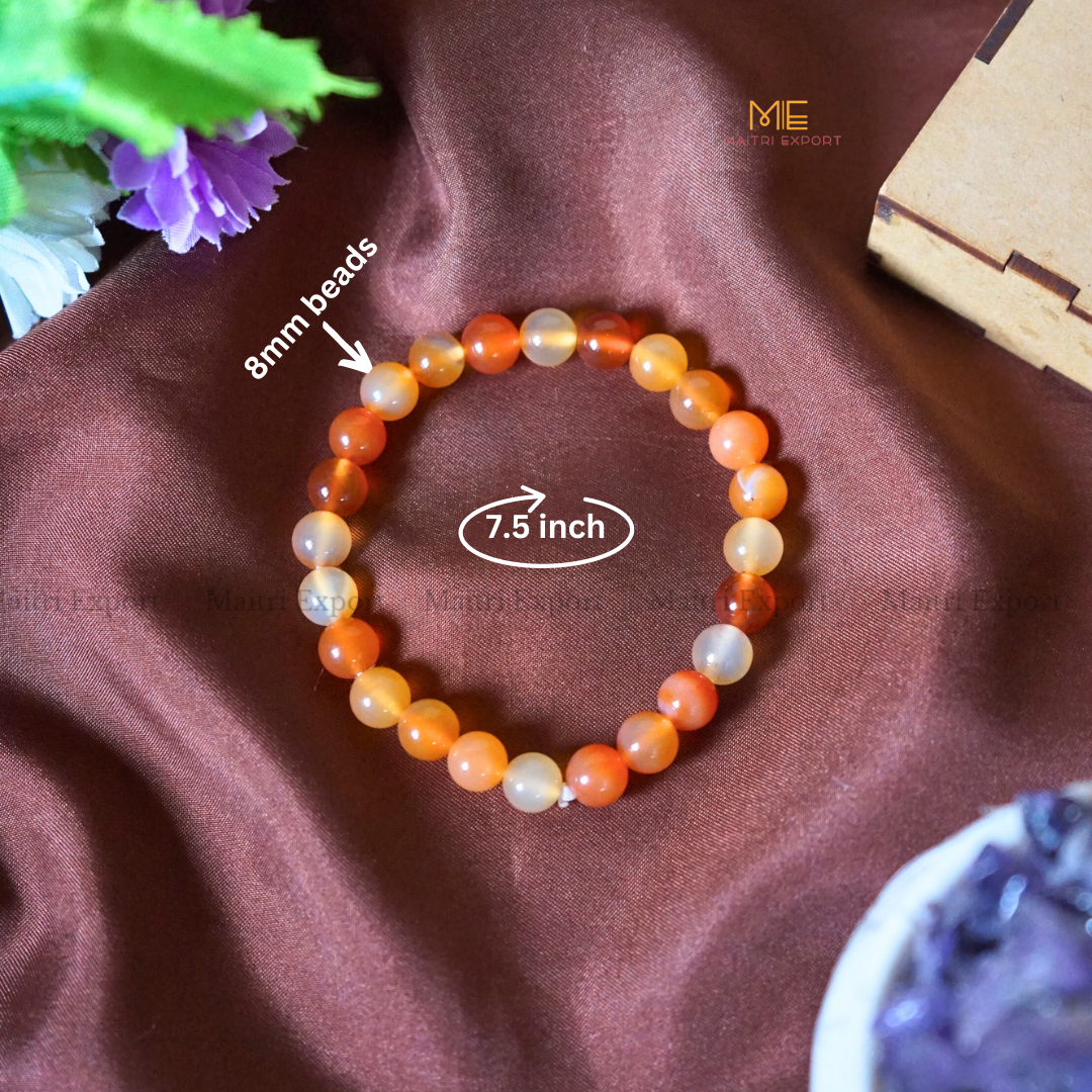Red Carnelian Natural Crystal Healing Bracelet-Maitri Export | Crystals Store