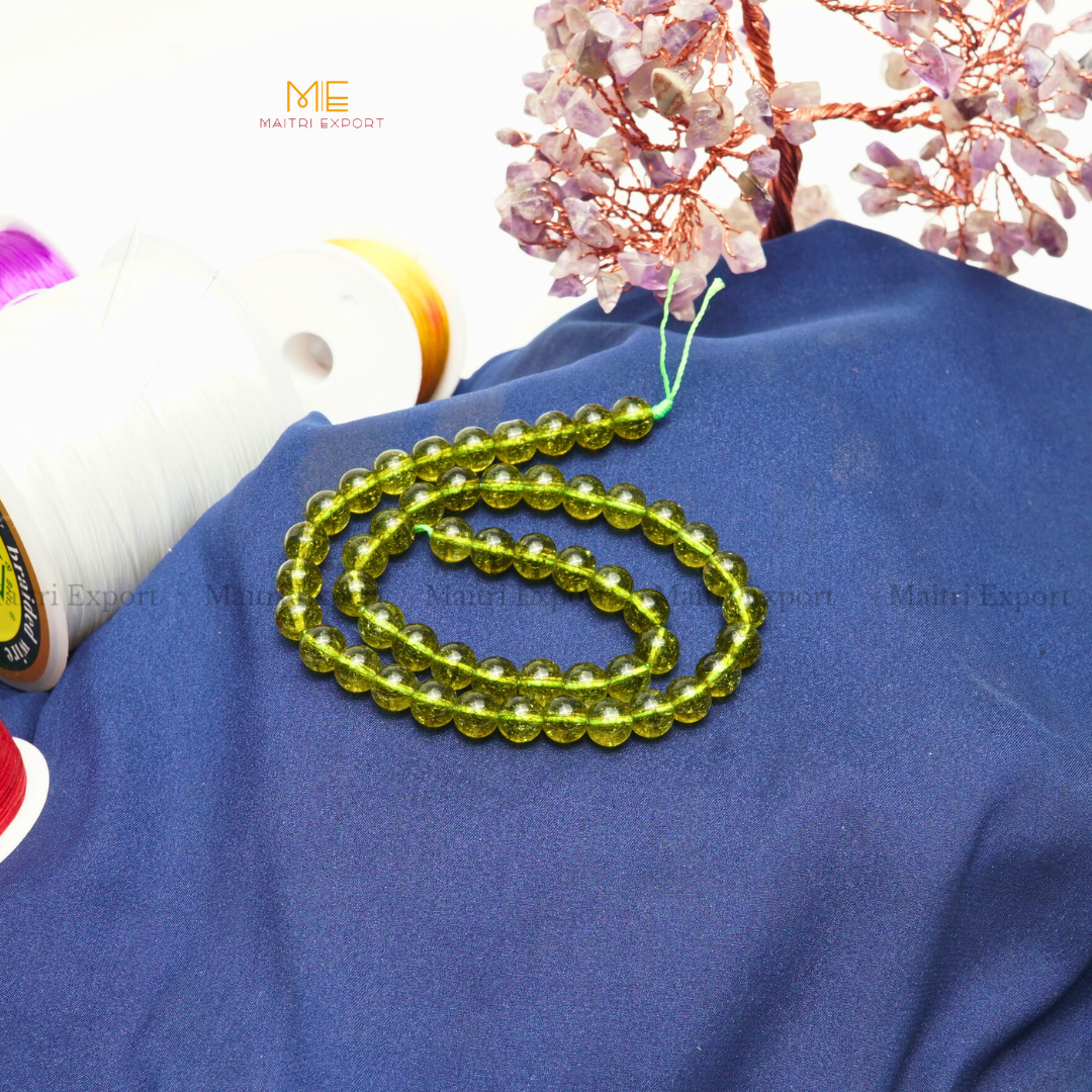 Peridot Stone 8mm Loose Beads Line-Maitri Export | Crystals Store