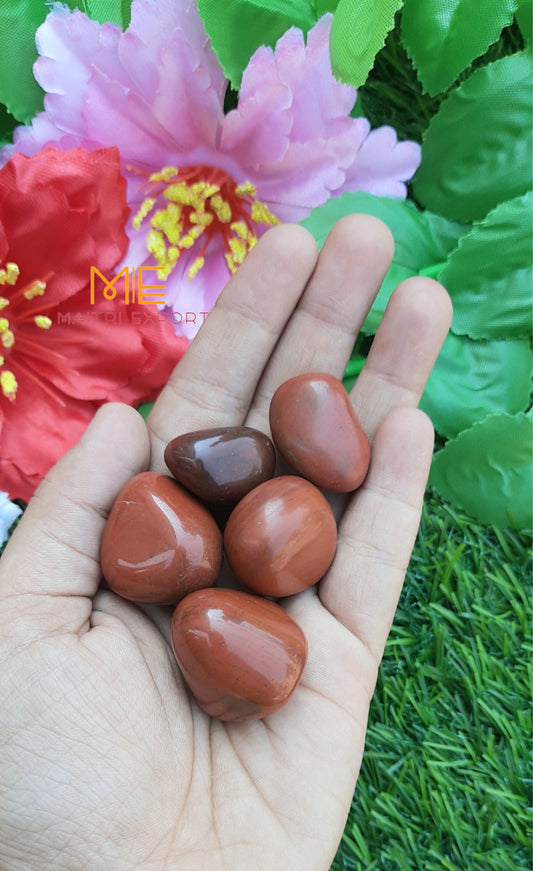 Red Jasper Natural Crystal Healing Stone Tumble / Pocket Stone-Maitri Export | Crystals Store