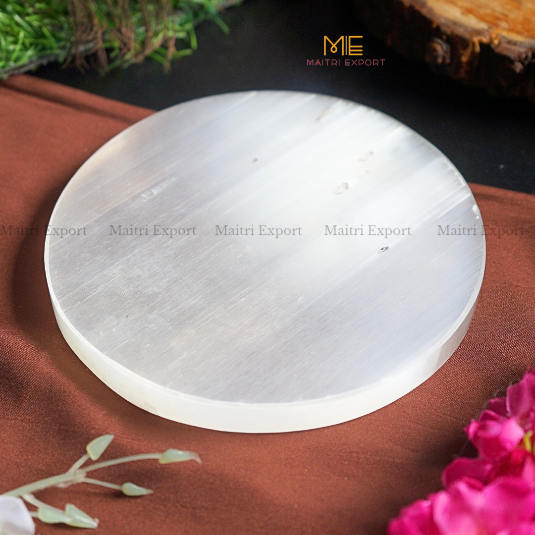 Natural selenite stone different shapes plain plate-Maitri Export | Crystals Store