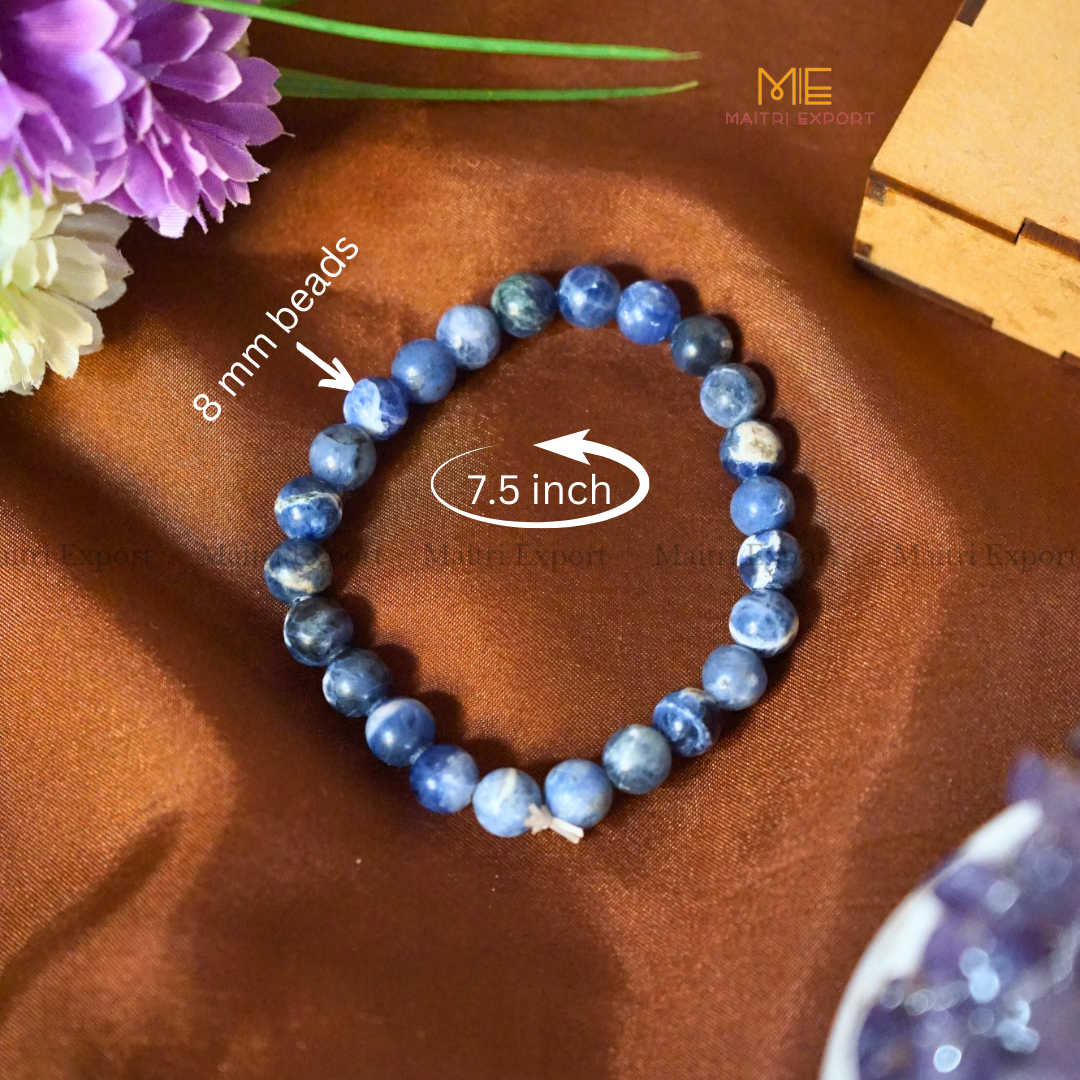 Sodalite Star Quality 8mm Natural Crystal Healing Bracelet-Maitri Export | Crystals Store