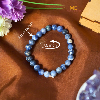 Sodalite Star Quality 8mm Natural Crystal Healing Bracelet-Maitri Export | Crystals Store
