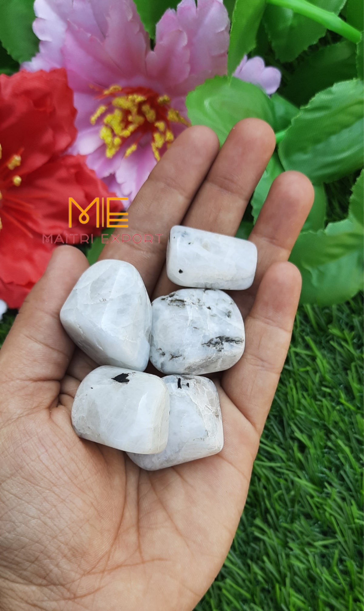 Rainbow Moonstone Natural Crystal Healing Stone Tumble / Pocket Stone-Maitri Export | Crystals Store