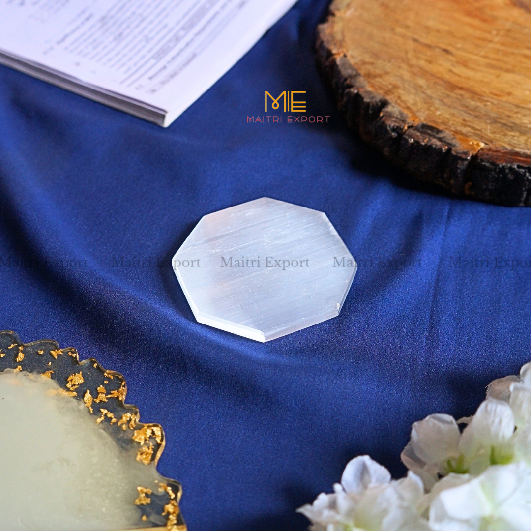 Natural selenite stone different shapes plain plate-Maitri Export | Crystals Store