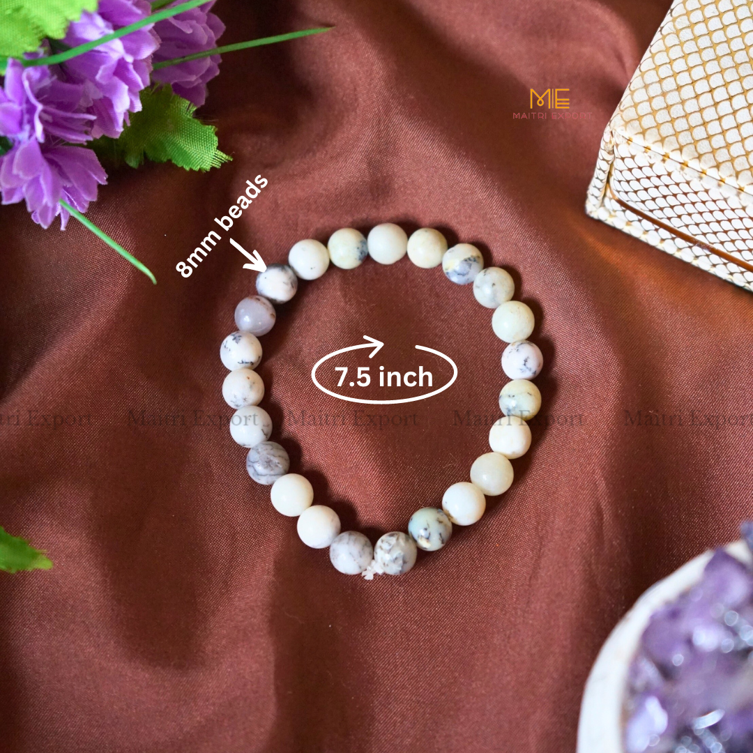 Dendritic Opal 8mm Natural Crystal Healing Bracelet-Maitri Export | Crystals Store
