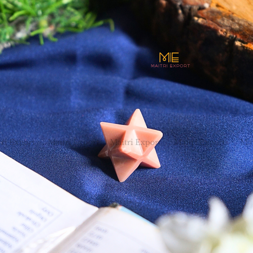 Crystal Hand Crafted Merkaba Star-Pink Aventurine-Maitri Export | Crystals Store