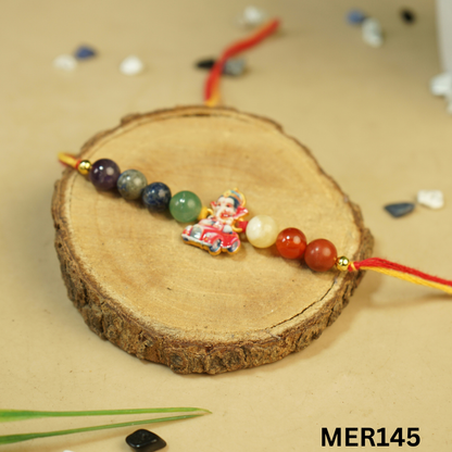 7 chakra stones with kids cartoon charms rakhi.-Ganesha No.7 [MER145]-Maitri Export | Crystals Store