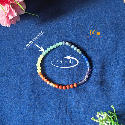 4mm crystal round beads stretchable bracelet.-7 chakra-Maitri Export | Crystals Store