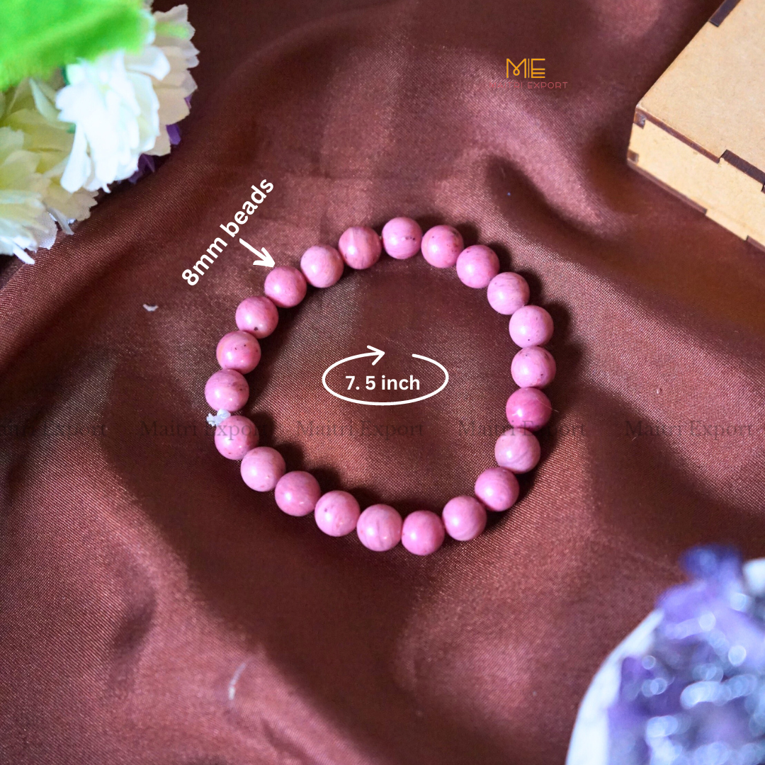Thulite 8mm Natural Crystal Healing Bracelet-Maitri Export | Crystals Store