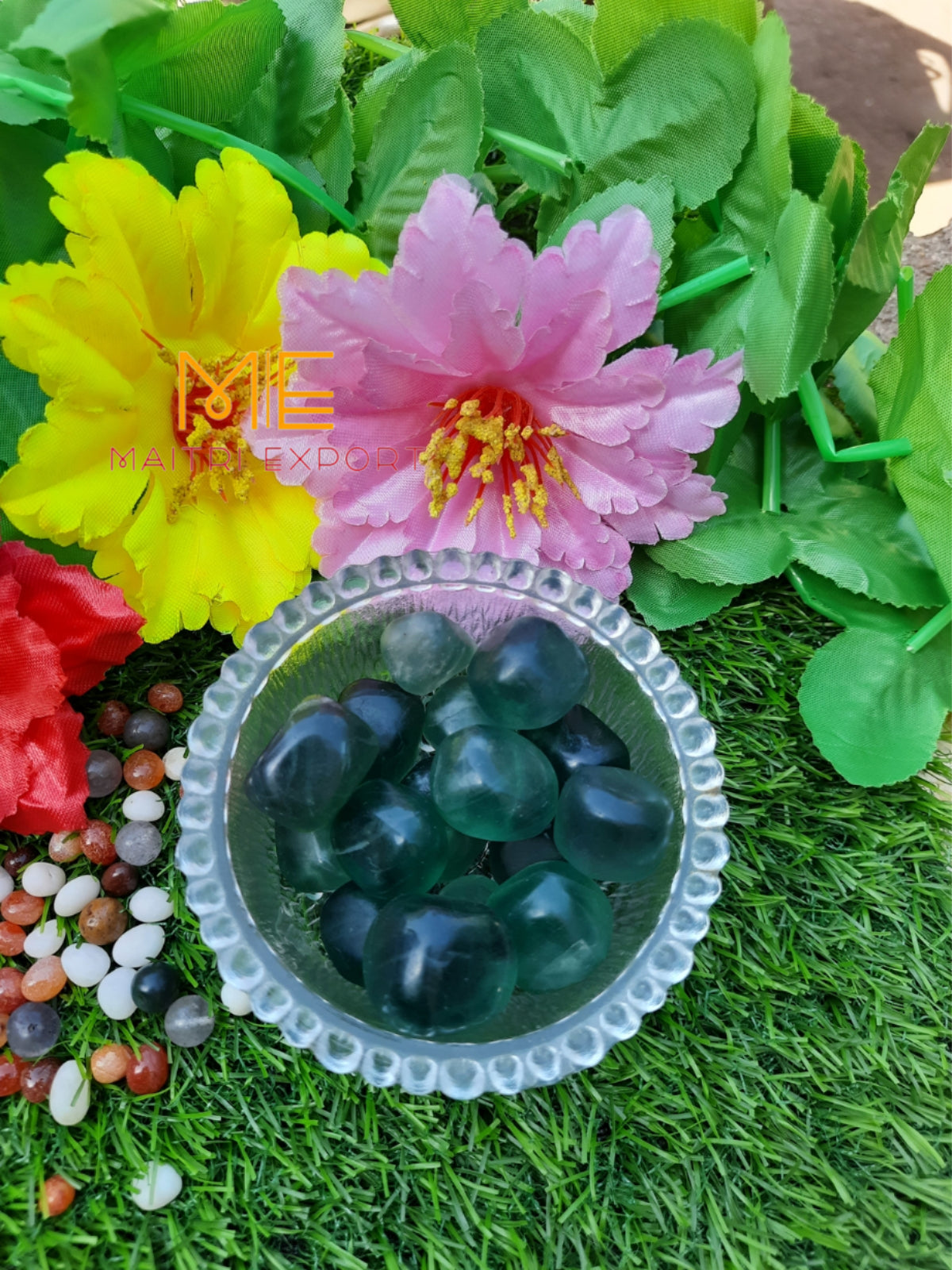 Green Fluorite Natural Crystal Healing Stone Tumble / Pocket Stone-Maitri Export | Crystals Store