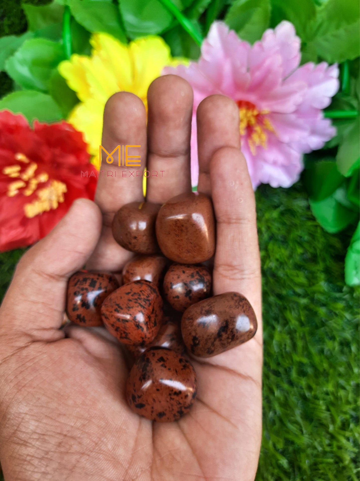 Mahogany Obsidian Natural Crystal Healing Stone Tumble / Pocket Stone-Maitri Export | Crystals Store