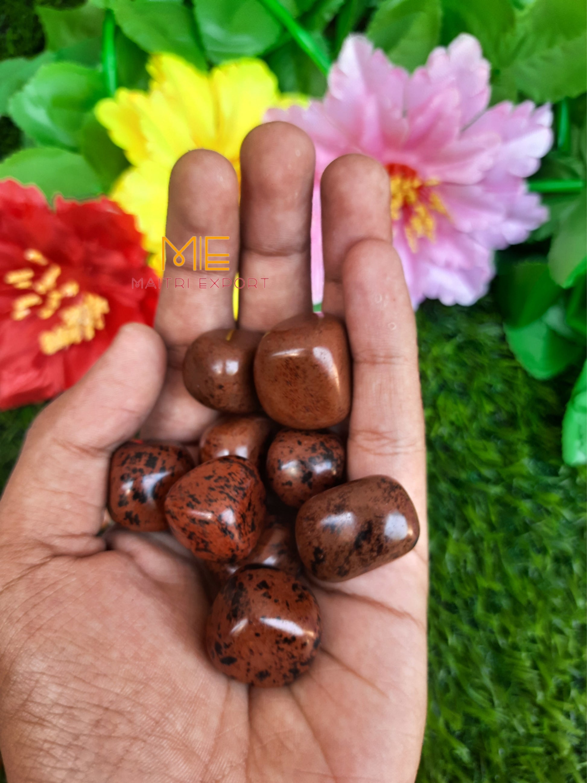 Mahogany Obsidian Natural Crystal Healing Stone Tumble / Pocket Stone-Maitri Export | Crystals Store